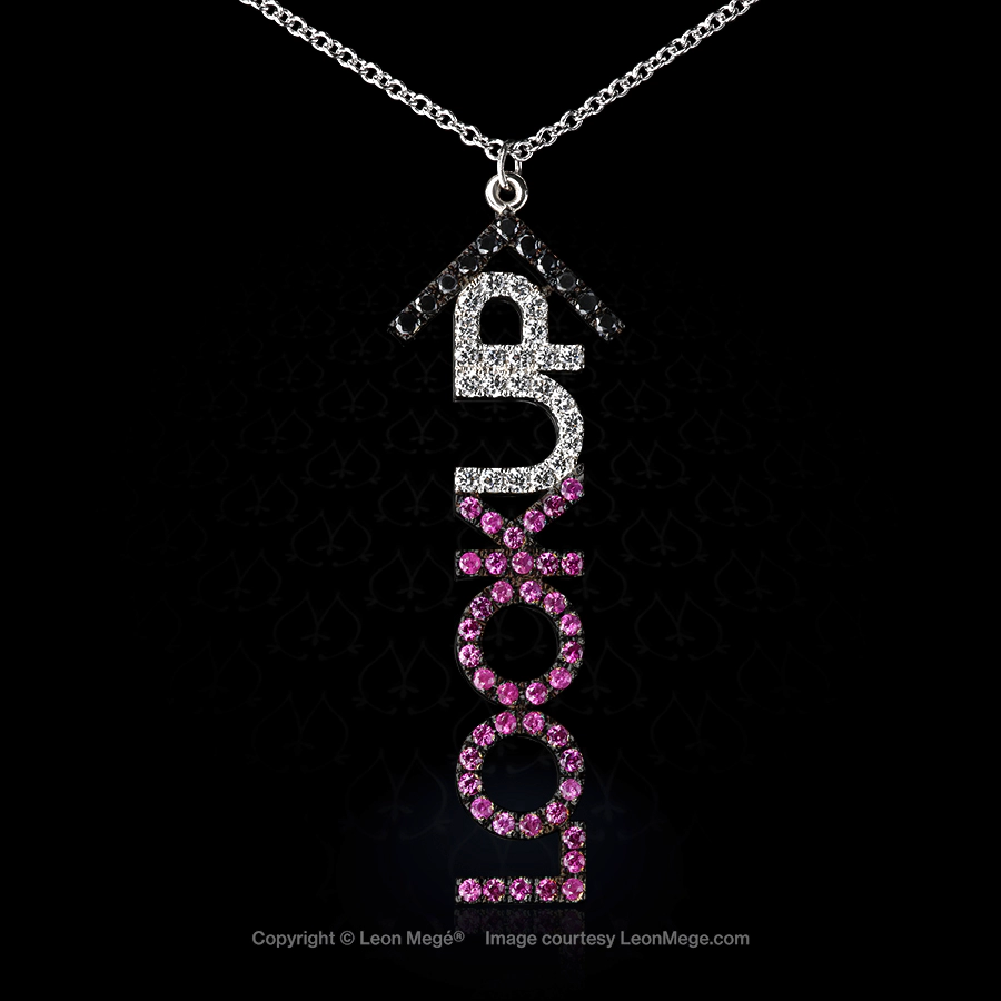 "Lookup" pendant inspired by me too campaign created by world-renowned jewelry designer Leon Mege.