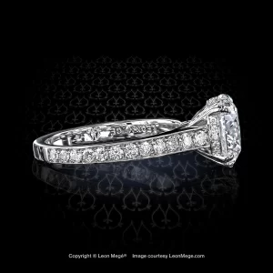 311™ platinum pave solitaire competing with Cartier 1895 and beating it to the punch, set with 2.03 carat round diamond by Leon Mege