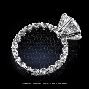 Leon Megé "Tulip" six-prong round diamond ring with exclusive “Duvet™" shank r7493
