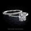 Leon Megé exclusive Princessa™ cathedral solitaire with a True Antique™ cushion diamond r7583