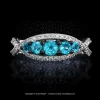 Leon Megé bespoke "Azzurro Grotto" Brazilian Paraiba delicate ring with micro pave diamonds r7975