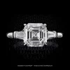 Leon Mege platinum bespoke three-stone ring with an Asscher cut diamond and tapered baguettes r7415