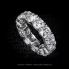 Leon Megé bespoke precision-forged eternity wedding band with True Antique™ cushion diamonds in a four-prong setting r8023