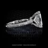Solitaire diamond ring featuring 4 carat radiant and micro pave by Leon Mege