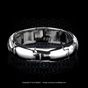 Men's flexible wedding band in platinum by Leon Mege