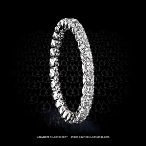 Exclusive Duvet wedding band eternity round diamonds by Leon Mege