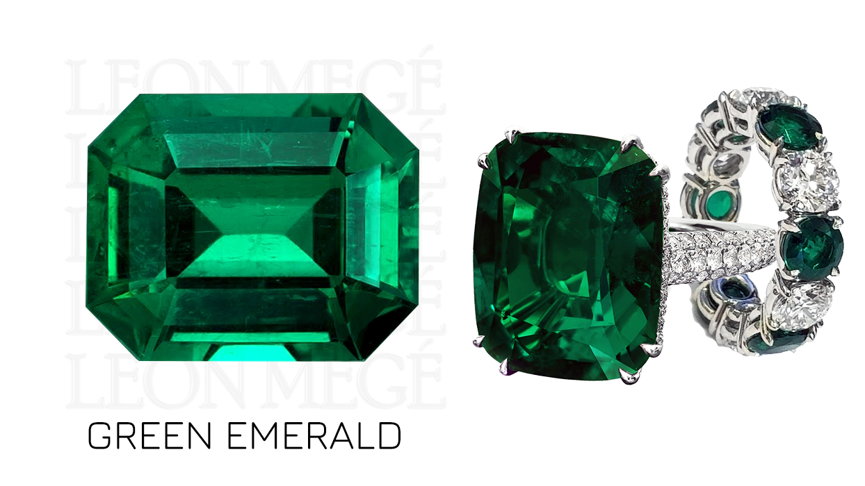 Leon Mege green colombian emerald gemstone illustration
