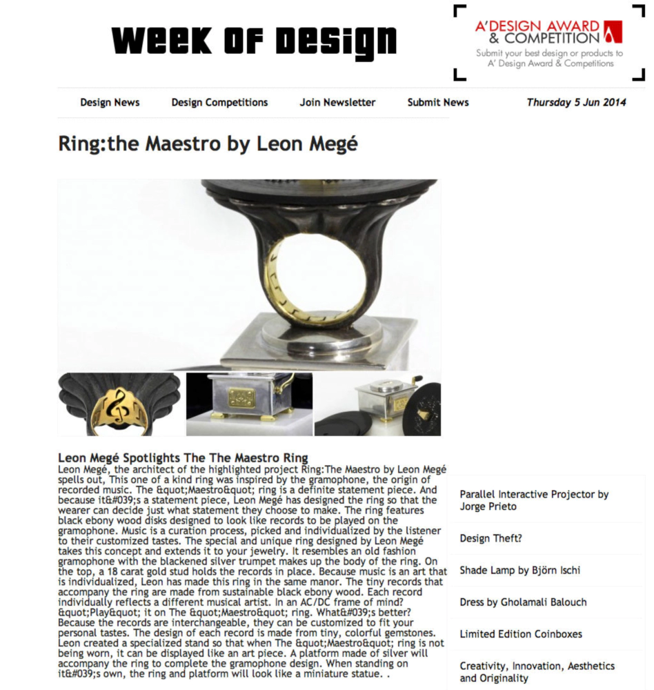 A'Design design of the week cover