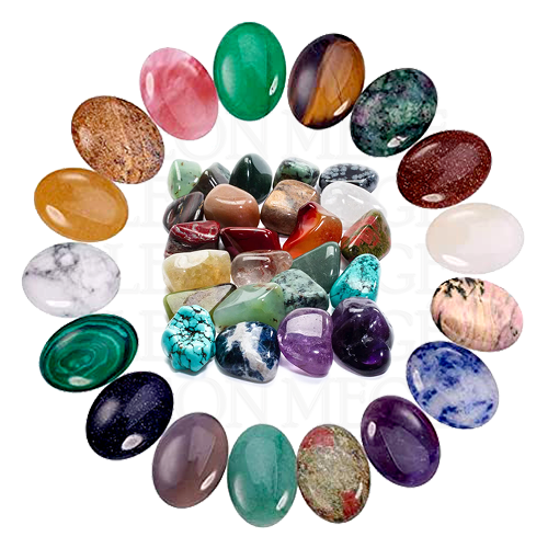 Cabochon gemstones countertop for your finger illustration by Leon Mege