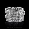 Leon Mege bright-cut pave wedding eternity bands