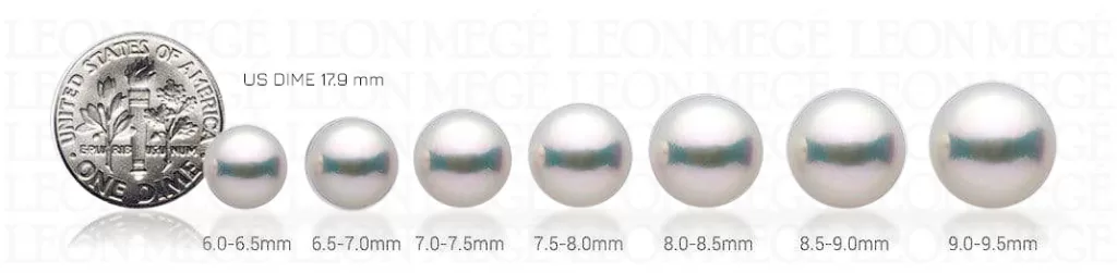 Pearls size vs dime size Akoya