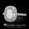 Leon Megé engagement ring with a cushion diamond framed with diamond pave R6390