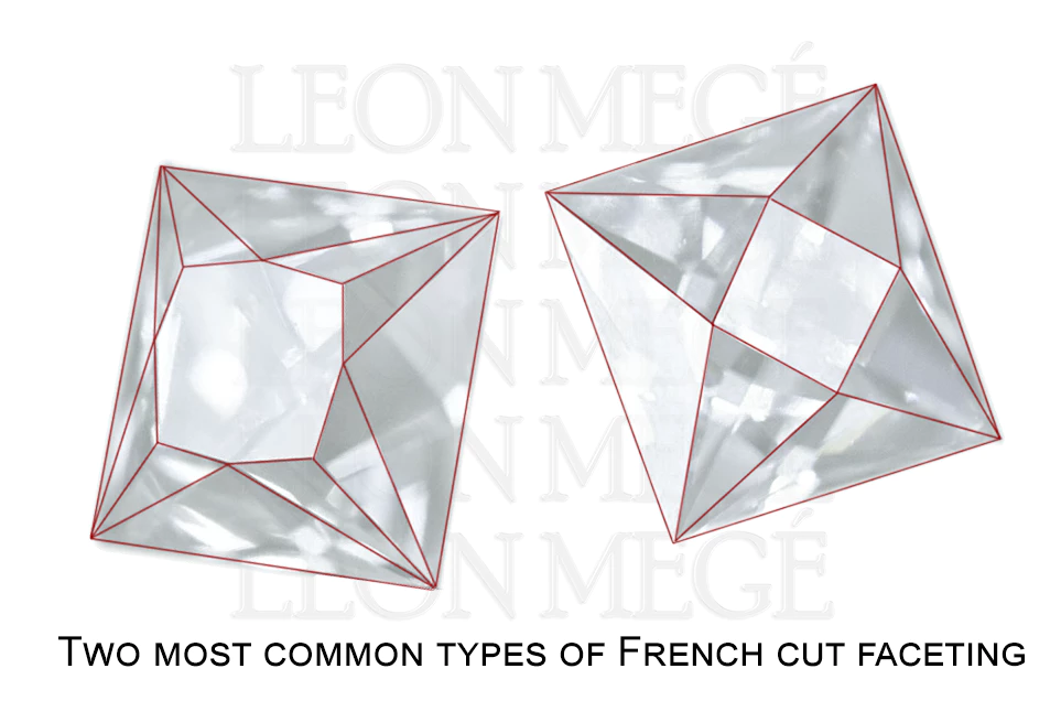 Various types of French cut faceting illustration by Leon Mege