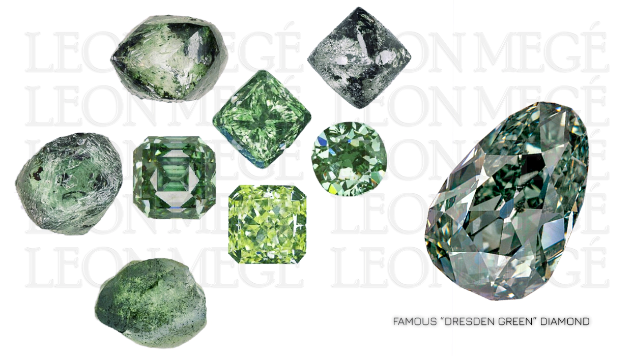 Natural green diamond illustration