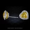Leon Mege bespoke studs with fancy yellow heart-shaped diamonds in a white diamond halo e8454