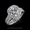 Leon Megé split-shank micro pave ring with a True Antique™ cushion diamond in micro pave halo r7736