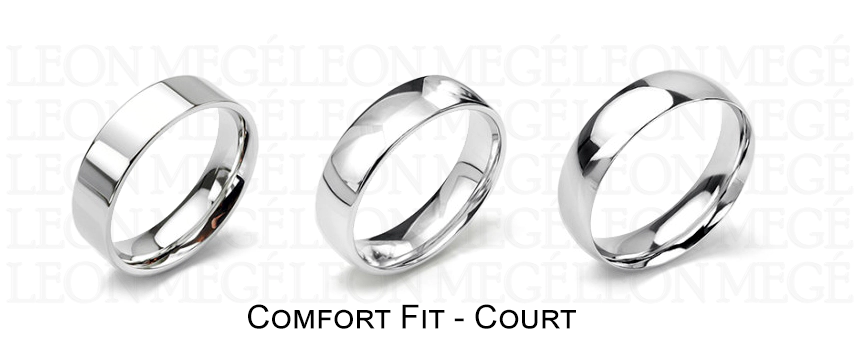 Comfort fit court wedding band illustration