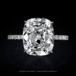 Leon Megé "Simply Stunning" solitaire with an extraordinary True Antique cushion diamond r7887