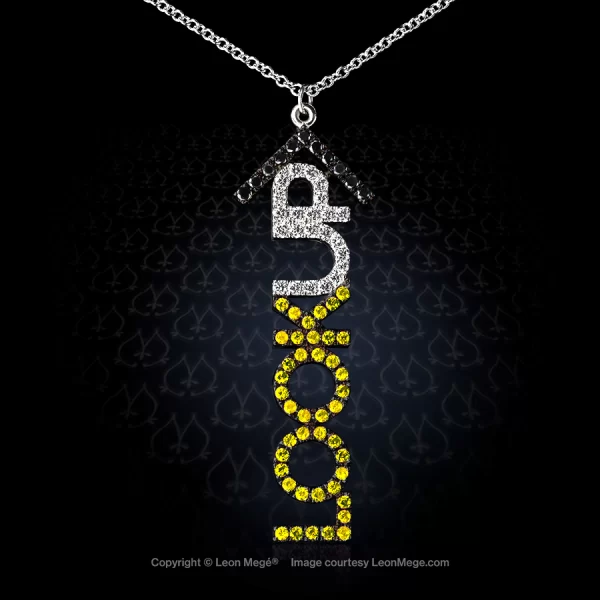 "Lookup" pendant inspired by me too campaign created by world-renowned jewelry designer Leon Mege.