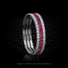 Leon Mege fashionable Marina™ eternity triple-strand micro pave band with buffed-top rubies and ideal-cut diamonds in precision-forged platinum r4071
