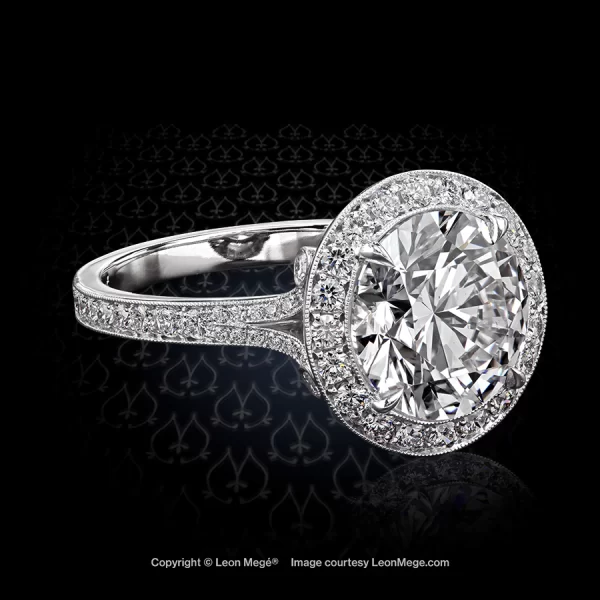 Leon Megé exclusive Cold Fusion™ engagement ring featuring a round diamond 5831