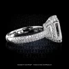 Leon Megé 413™ solitaire with a stunning emerald cut diamond on a wide micro pave shank r6686