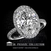 Leon Megé exclusive 811™ halo ring in platinum featuring an oval diamond in micro pave r8129