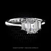 Leon Megé three-stone ring set with an emerald cut diamond and step-cut trapezoid diamonds r6514