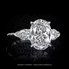 Leon Megé classic three-stone engagement ring with an oval diamond and pear shapes r7994