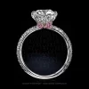 Leon Megé exclusive Lotus™ solitaire featuring 1.7-carat cushion diamond in Compass-style prongs r8082