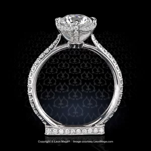 Leon Megé "Soulmates" cathedral solitaire with a round diamond in compass-style prongs r2008