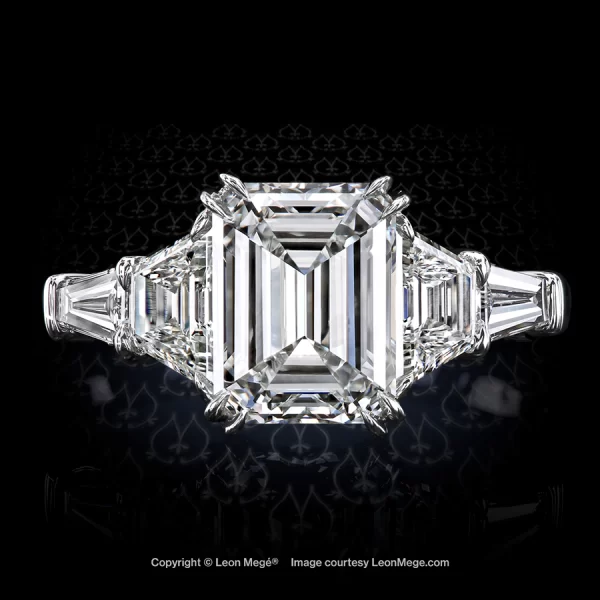 Leon Megé five-stone ring with an emerald-cut diamond, trapezoids and tapered baguettes r8117