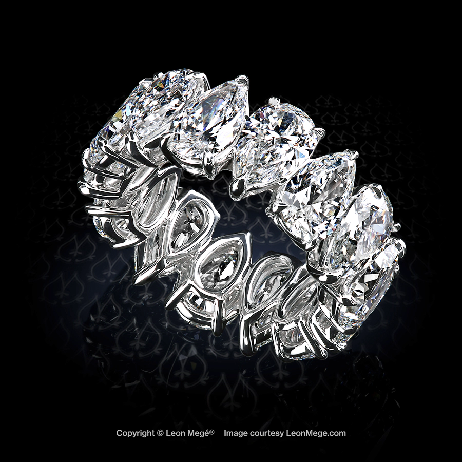 Leon Mege eternity band with alternating pear-shaped diamonds r8150