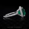 Leon Megé bespoke 833™ halo ring with a Colombian emerald drizzled with micro pave diamonds r7883