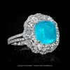 Leon Megé bespoke right-hand ring with Brazilian Paraiba sugarloaf and rose cut diamonds r4238