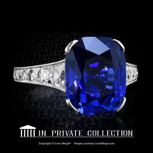 Leon Megé exclusive Mon Cheri™ right-hand ring with Burmese sapphire and French-cut diamonds r6263