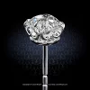 Leon Megé bespoke "Rachel" studs with True Antique™ cushion diamonds in all-platinum mountings e8644