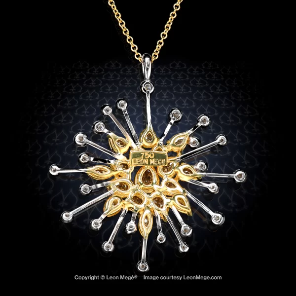 Leon Mege "Dream of Infinity" pendant with fancy natural Caramel™ diamonds and ideal cut white diamonds p8668