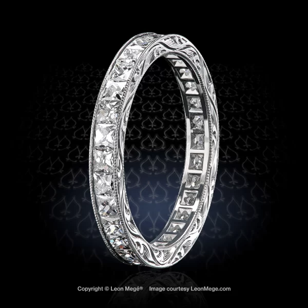 Leon Mege channel-set eternity band with French cut diamonds r8684