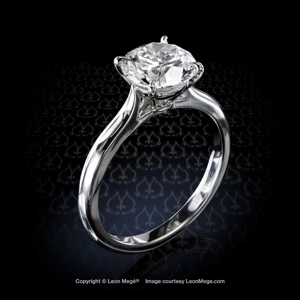 Leon Mege The Perfect Solitaire with a round diamond in platinum r8695