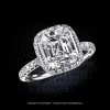 Leon Megé 811™ halo engagement ring with an Asscher cut diamond and micro pave r8690