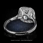 Leon Megé exclusive 611™ Cold Fusion™ platinum ring with True Antique™ cushion diamond r8708