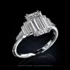 Leon Megé five-stone ring with emerald-cut diamond supported by step-cut baguettes r7763