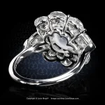 Leon Mege cluster ring with a natural ice jade cab and antique cut lab-grown diamonds in a bespoke platinum mounting r8905