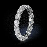 Leon Megé precision-forged shared-prong eternity band with oval diamonds set East-West r8706