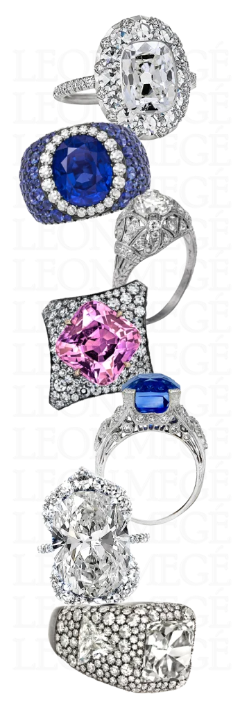 single cut diamond micro pave jewelry illustration by Leon Mege