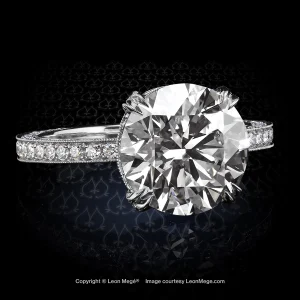 Leon Megé 323™ Cosmo™ diamond solitaire in platinum with an ideal cut diamond in the center r6302