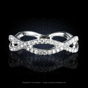 Leon Megé Helix™ micro Pave Band with natural single-cut ultra-precision cut diamonds r7084