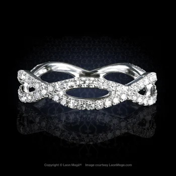 Leon Megé Helix™ micro Pave Band with natural single-cut ultra-precision cut diamonds r7084