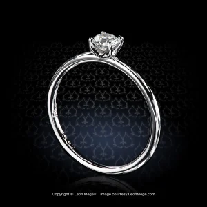 Leon Mege La Mignette entry-level Solitaire collection with a round ideal cut diamonds r5858